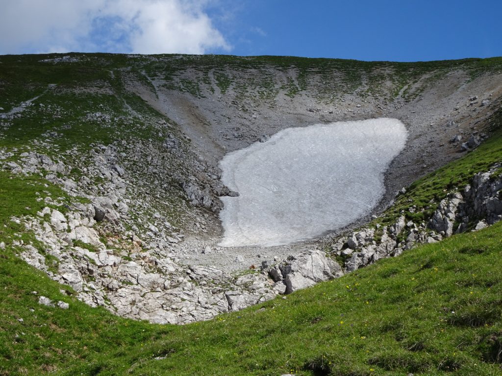 Still snowfields in the middle of the summer