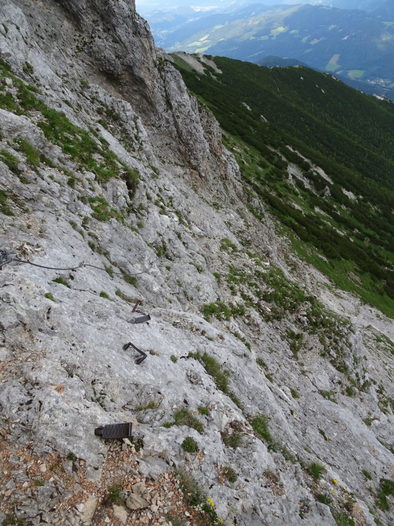 Iron steps and rungs (partly bent) at "Bismarcksteig"