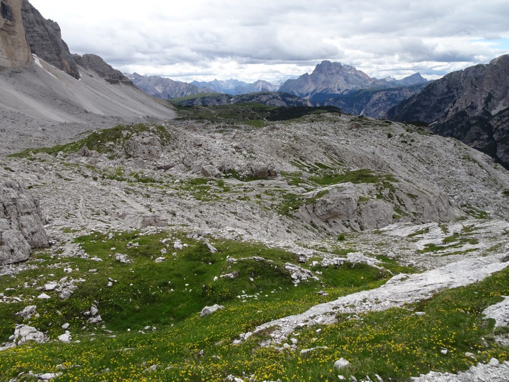 View back on the trail through the stone landscape