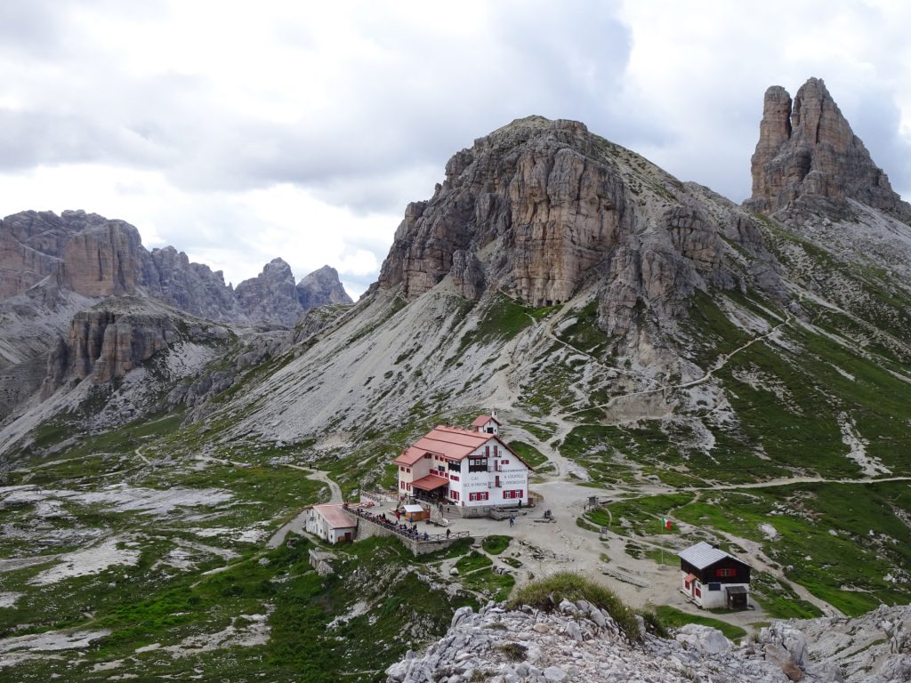 View back towards the "tre cime hut"