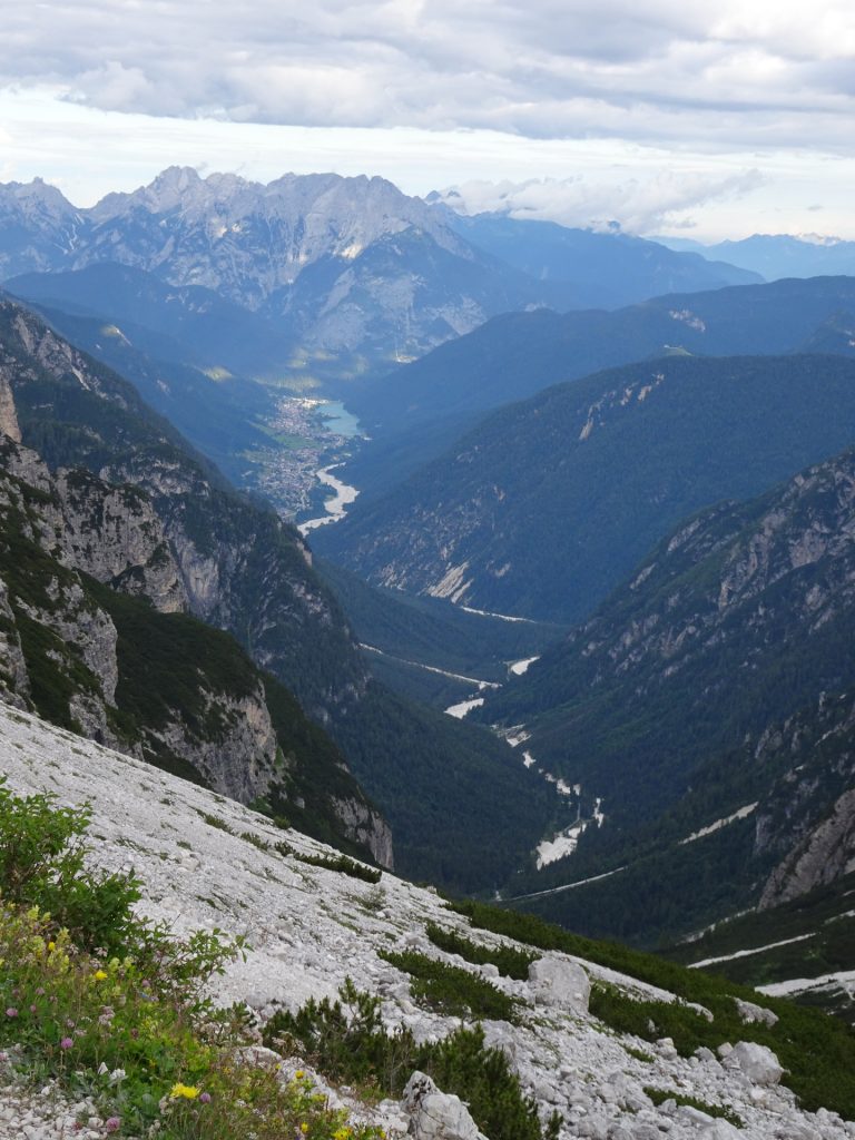 View down towards the valley