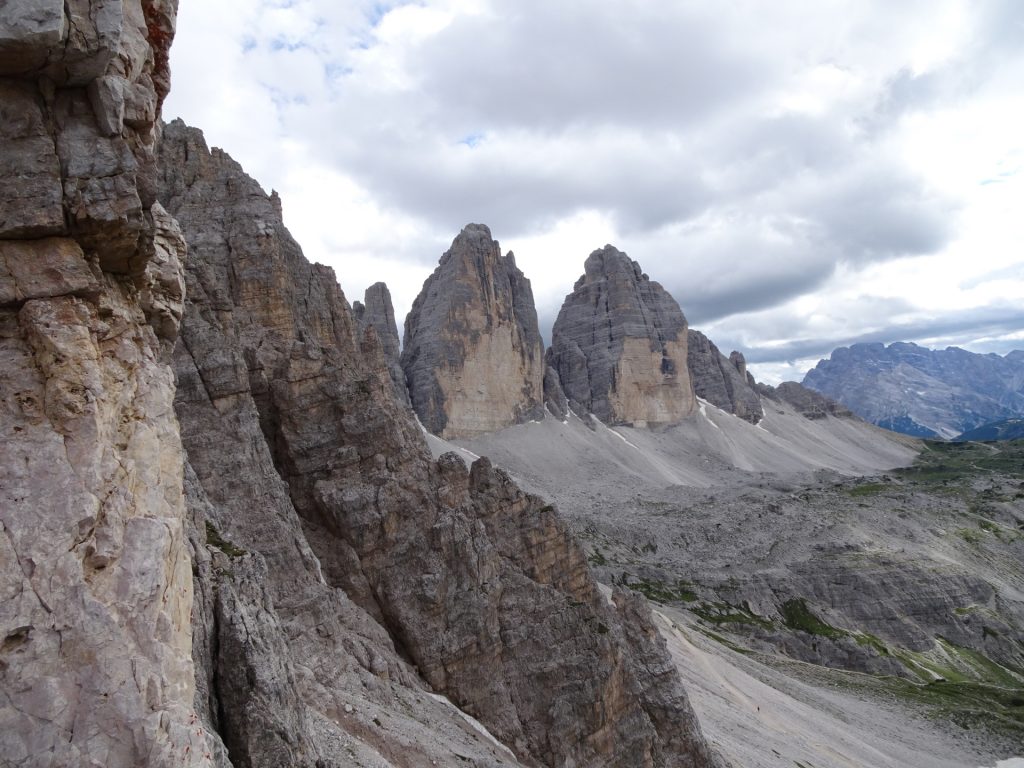 View towards the "tre cime" from one of the few tunnel\'s windows