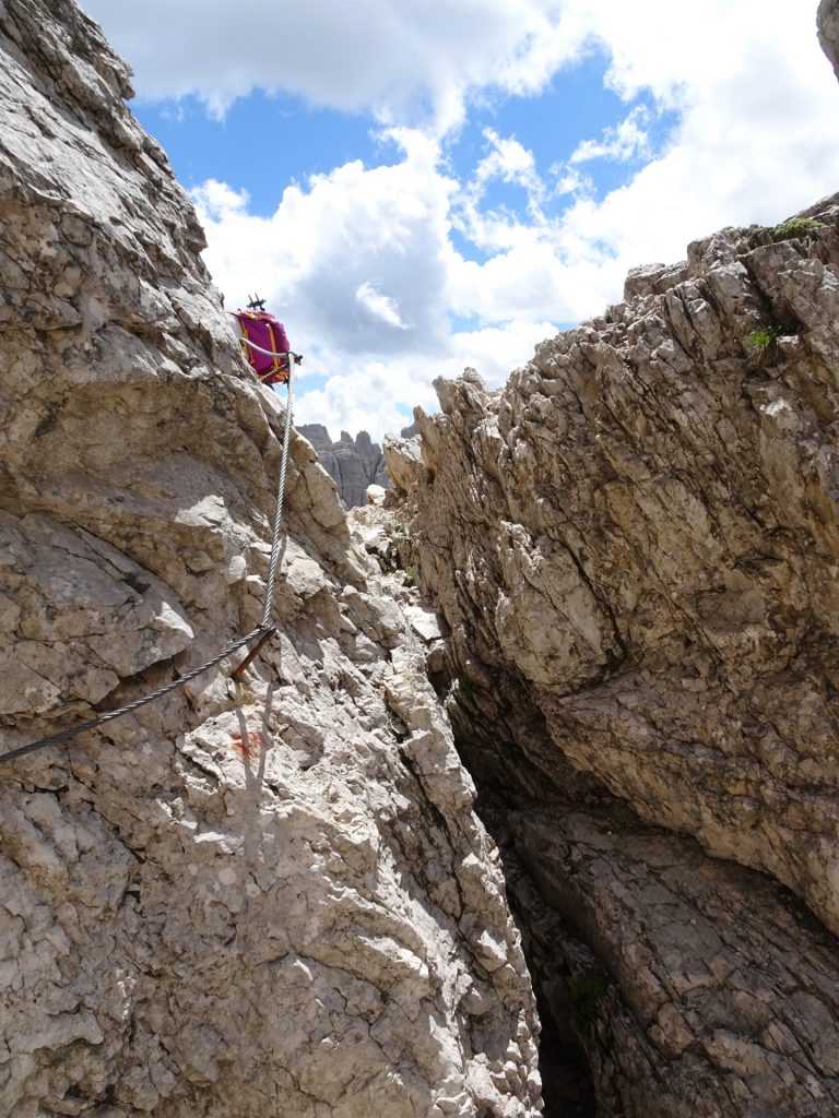 A via ferrata set is also recommended on the "Sentiero delle Forcelle"