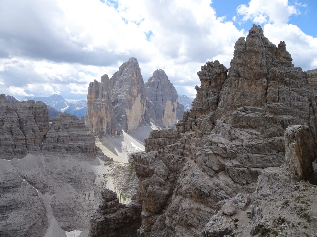 View back from the trail towards the "tre cime"