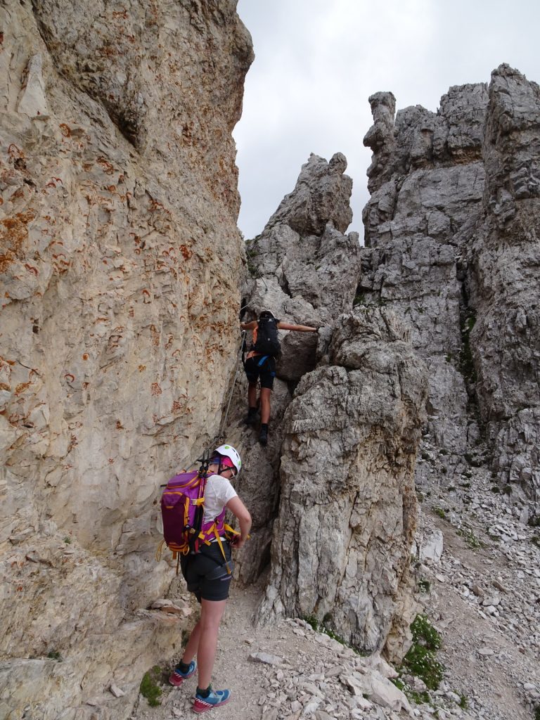 Next climbing passage at "Sentiero delle Forcelle"