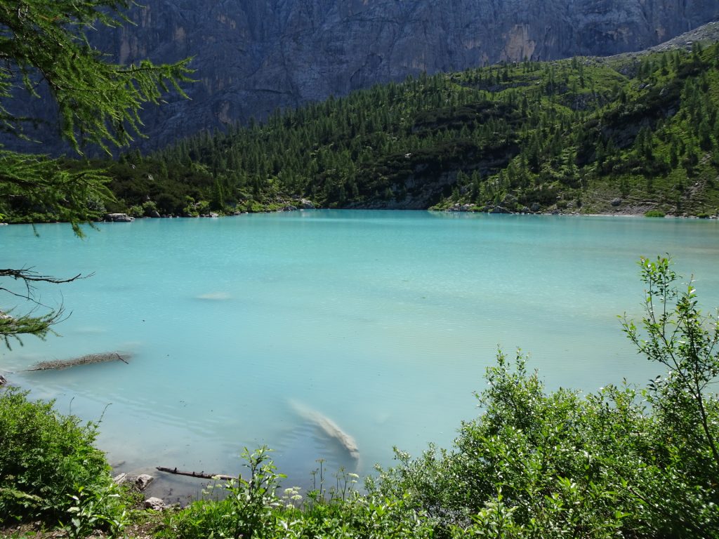 At the rear shore of the "Sorapis lake" (Largo del Sorapis)