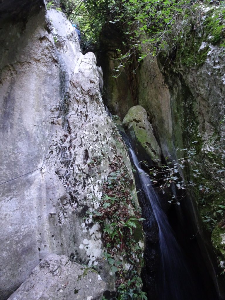 Along impressive waterfalls (B)
