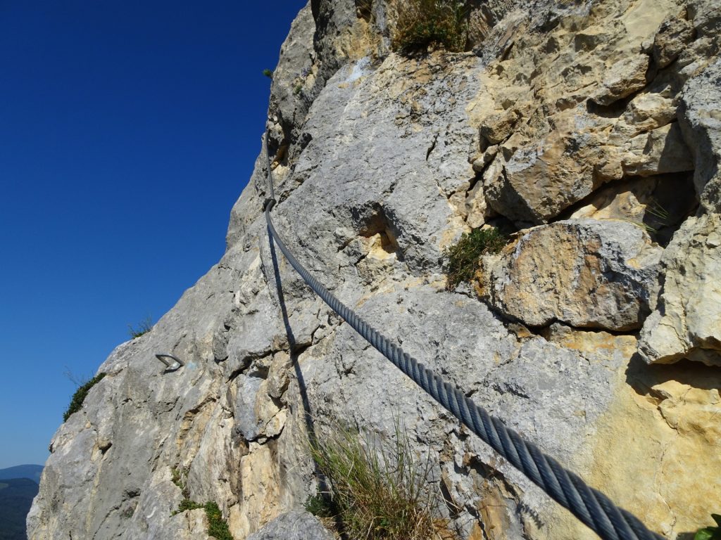 GV-Steig: Towards the crux at "Weningerwand" (between (4) and (5), C)