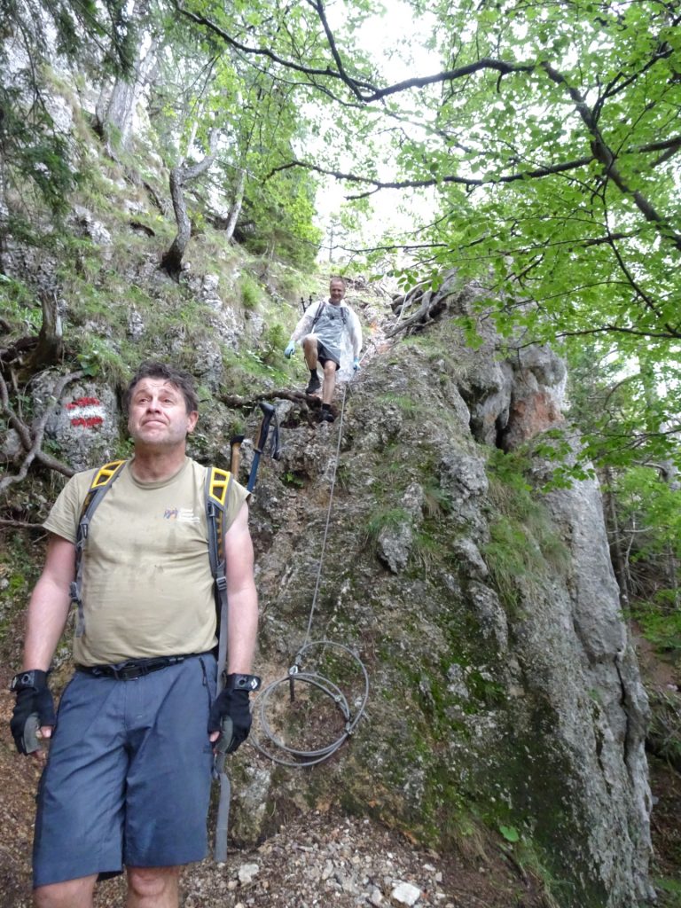 Robert and Herbert at a steeper part of Peter Jokel Steig