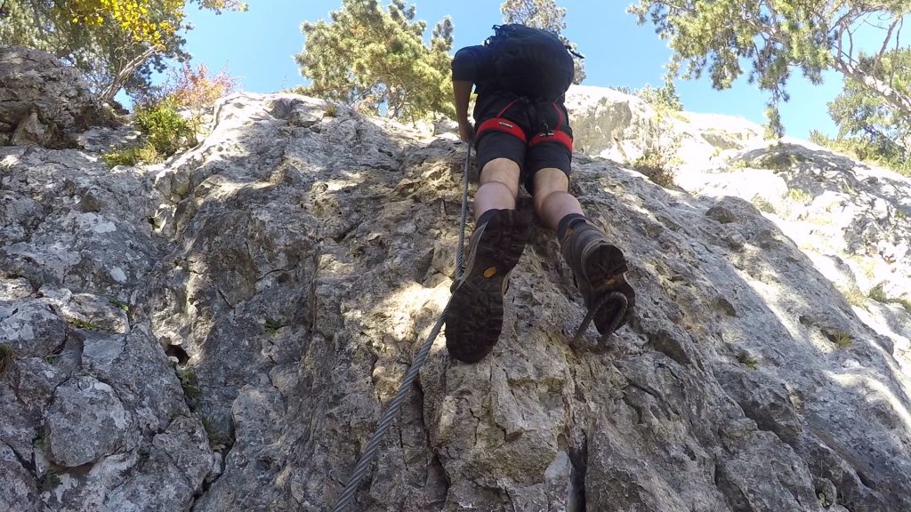 GV-Steig: Bernhard on the first meters of the last part ((12), C/D) after the \"Kyselak\" rest area