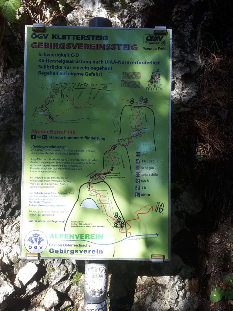 The sign at the begin of "Gebirgsvereinssteig"