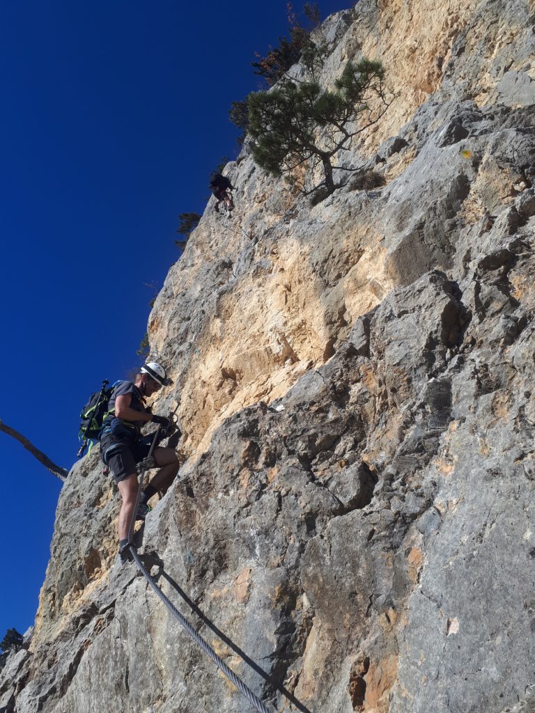 GV-Steig: Stefan at the "Weningerwand" ((3, 4) C/D)