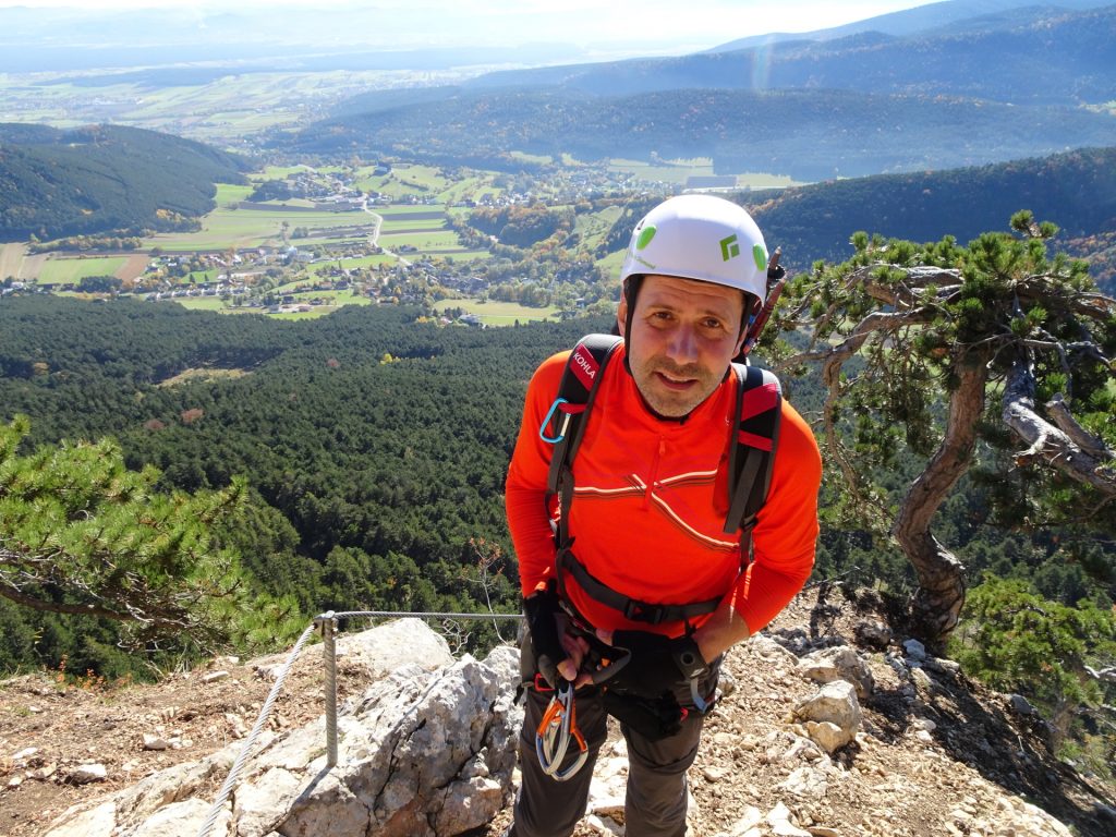 GV-Steig: Hans arrives at the rest area after the crux - obviously a bit exhaused