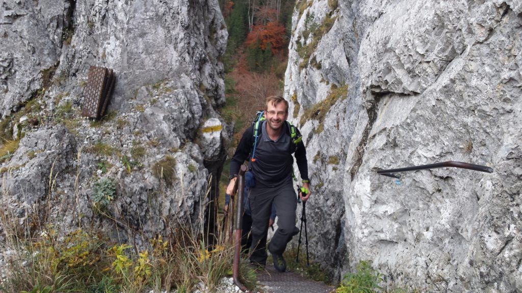 Stefan climbs up the "Schönbrunnerstiege"