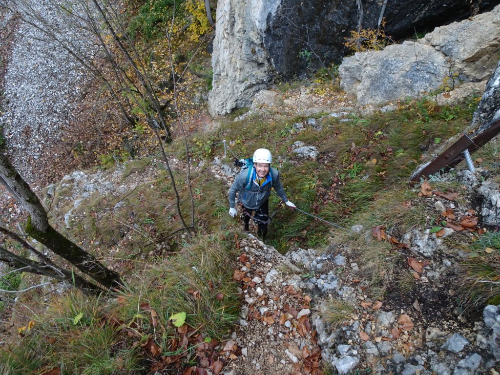 Herbert at the "Hoyossteig" via ferrata (after the start)