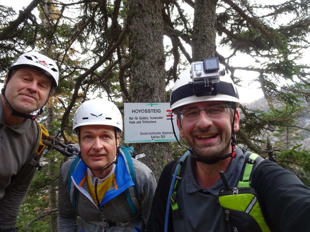 Robert, Herbert and Stefan at the upper end of "Hoyossteig" via ferrata