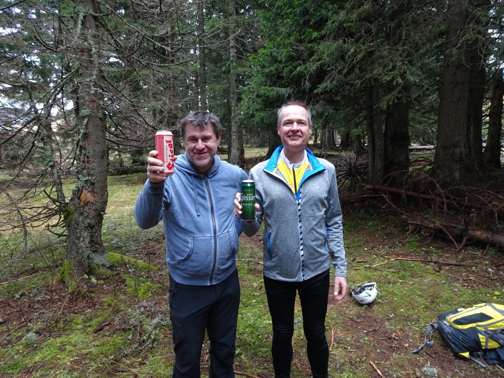 Robert and Herbert celebrating at the crossing