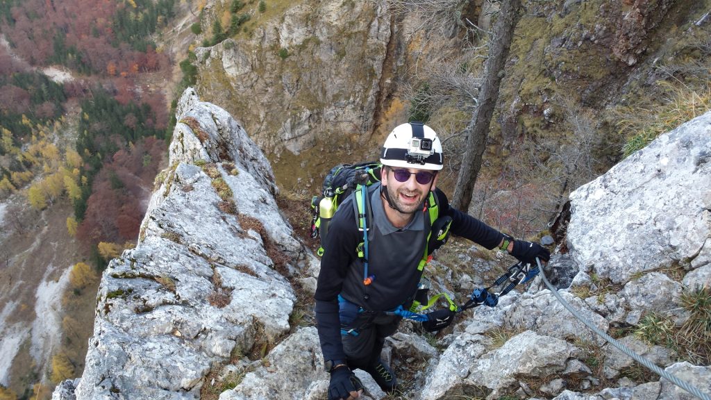 Stefan enjoys the climb at "Gustav-Jahn-Steig"