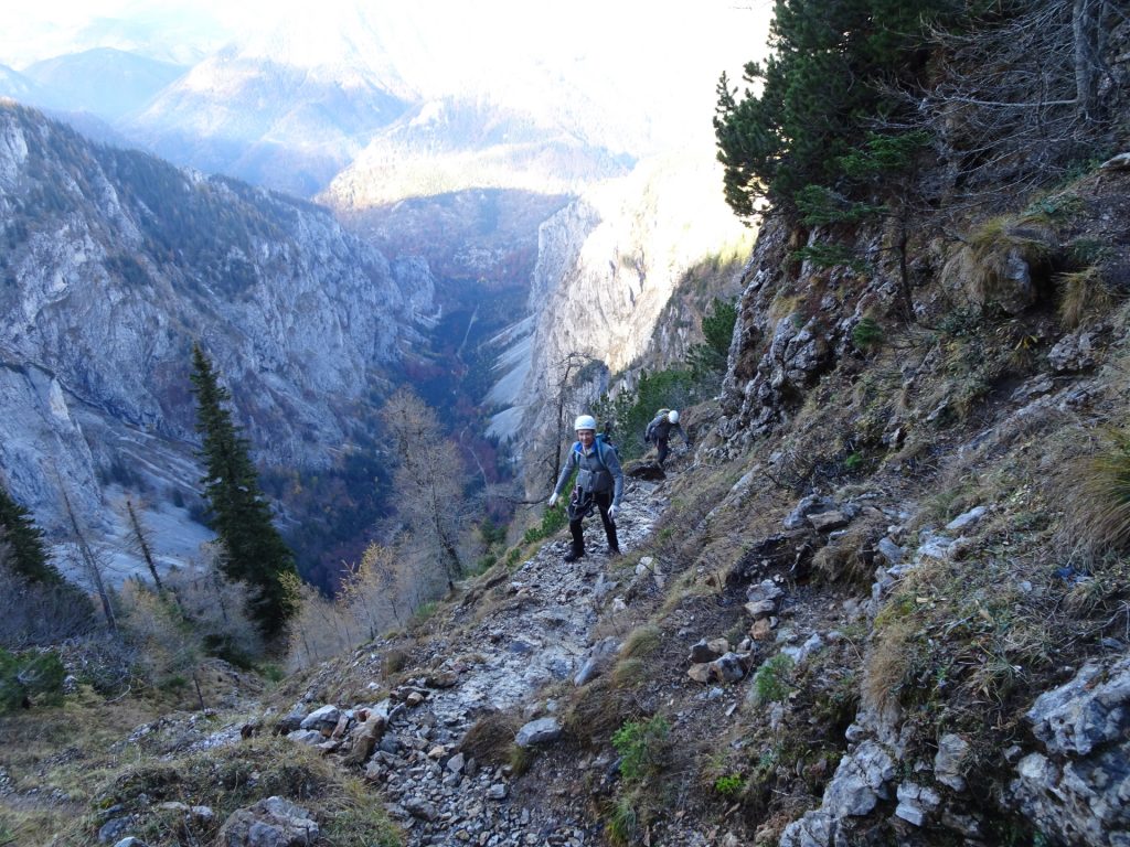 Herbert and Robert climbing up the "AV-Steig"