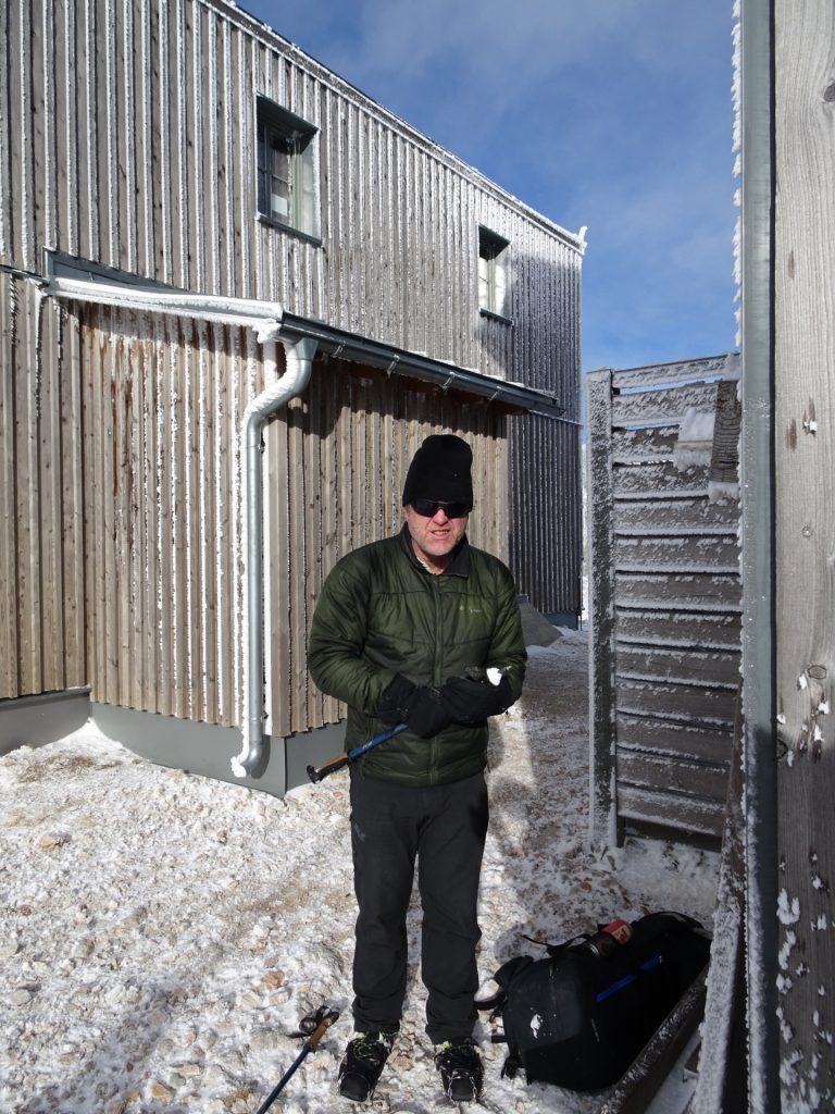 Robert preparing for a break at "Karl-Ludwig-Haus"