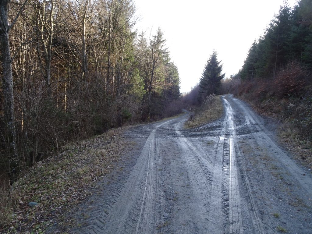 Turn left and follow the yellow-marked trail