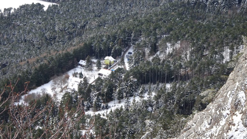 View downwards the parking from the "Große Kanzel"