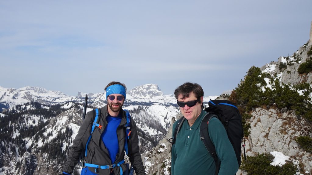 Stefan and Robert on the saddle (view towards "Brandstein")