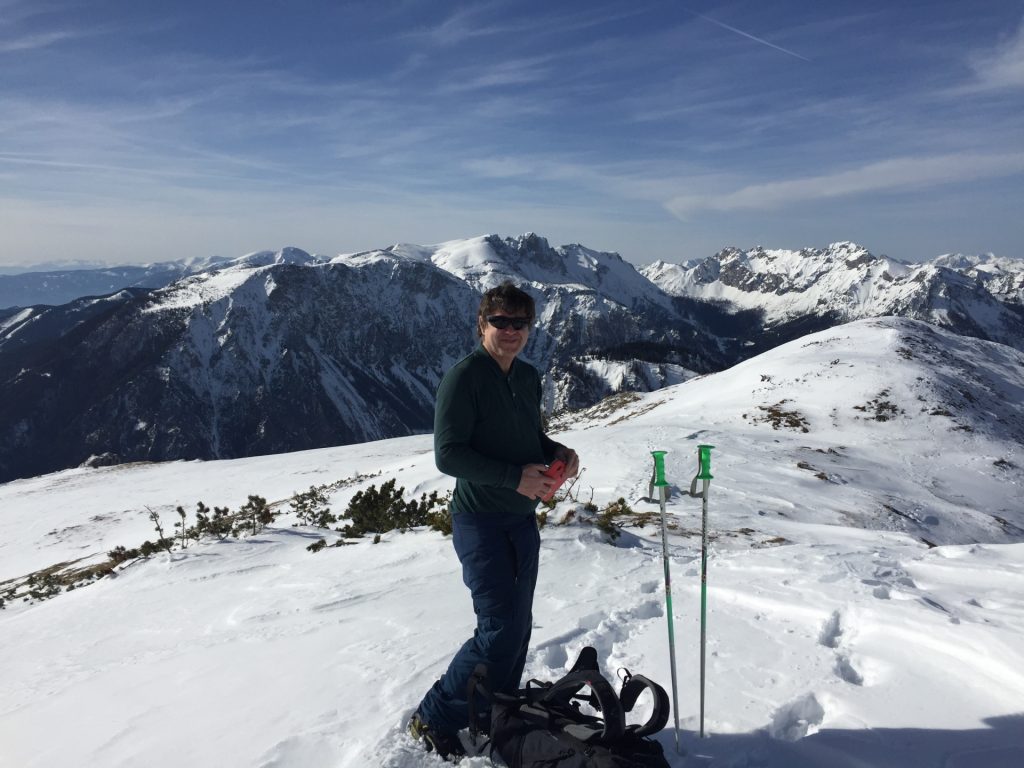 Robert enjoys the view from Messnerin