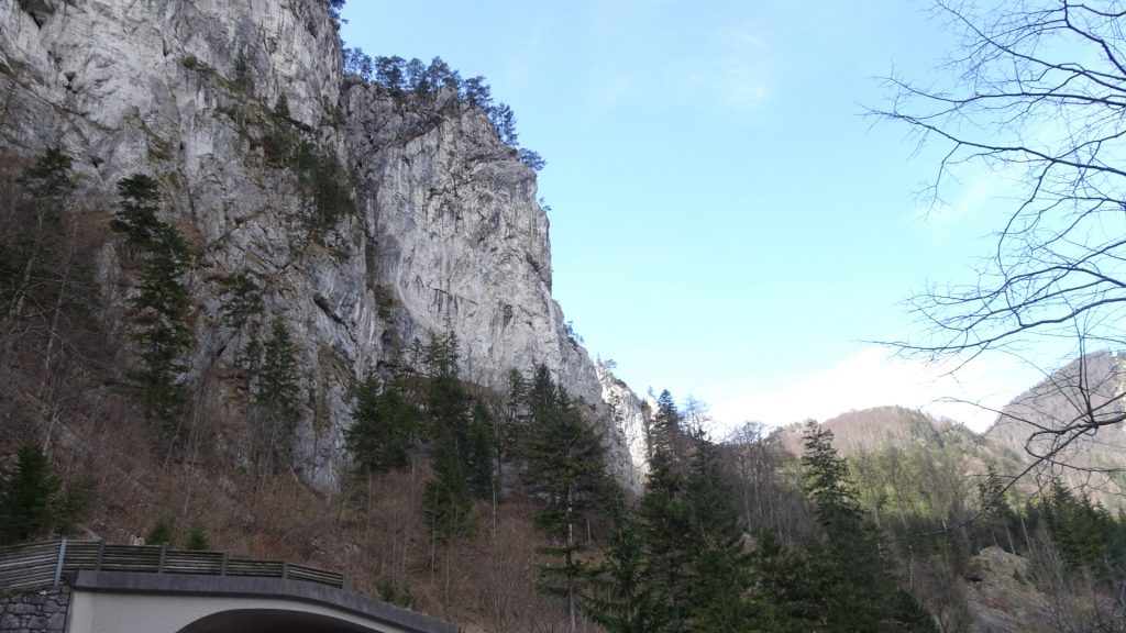 View from the parking "Höllental" before the tunnel