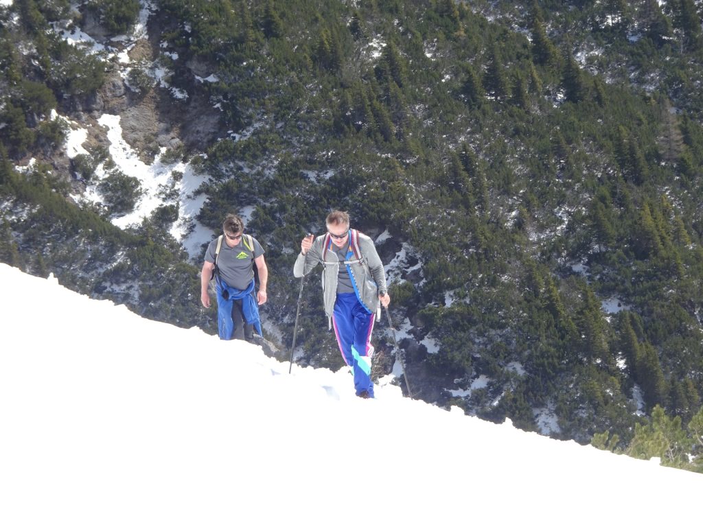 Herbert and Robert hiking up the "Schlangenweg"