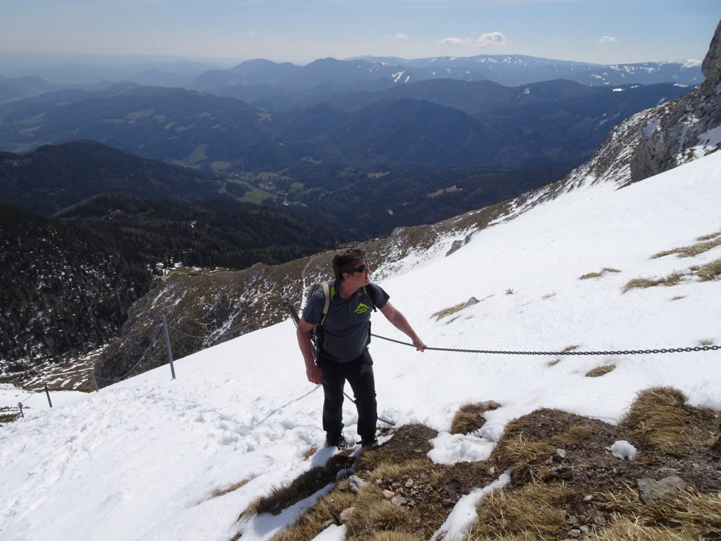 Robert on the steep ascent towards "Karl-Ludwig-Haus"