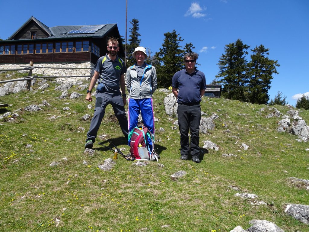 Stefan, Herbert and Robert in front of "Geländehütte"