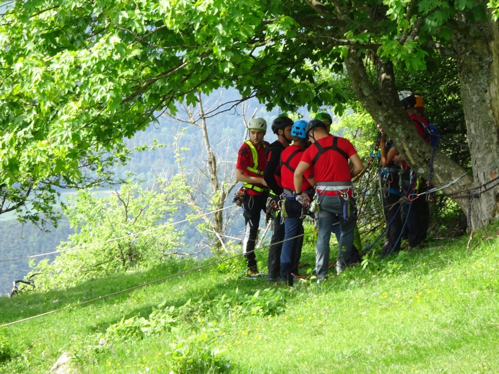 Training session of the mountain rescue team