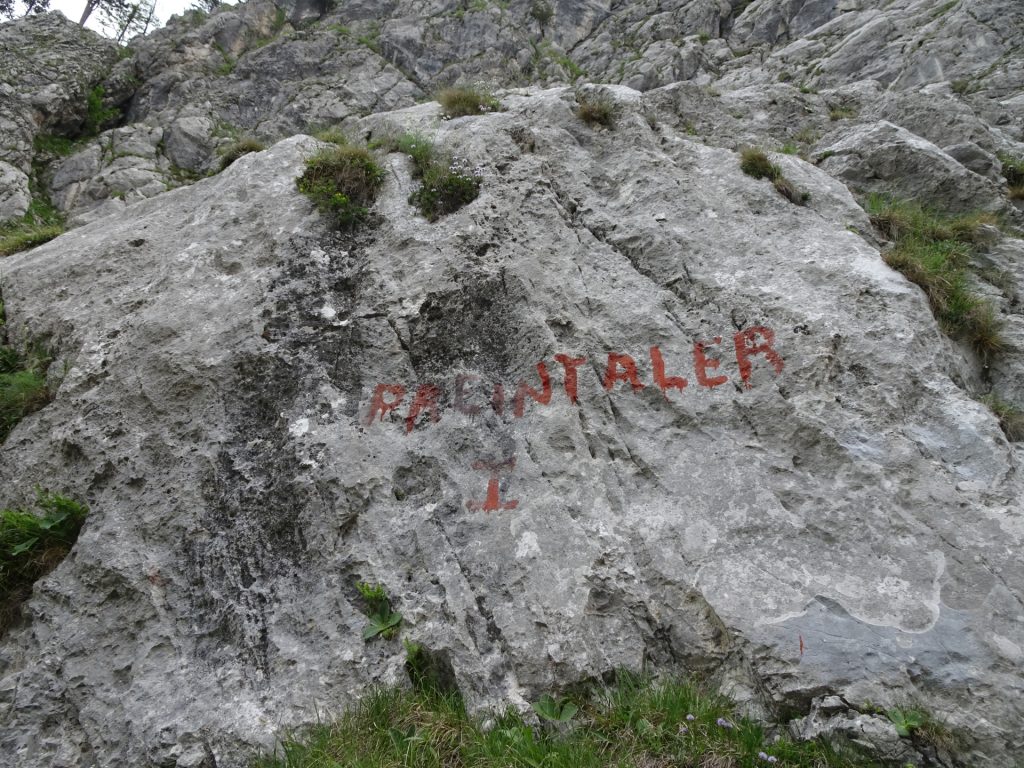 Start of "Preintaler" climbing route