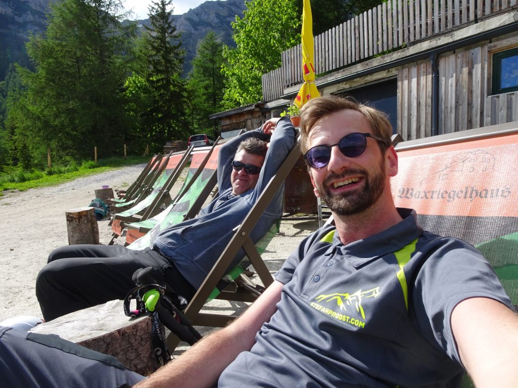 Enjoying the sun at "Waxriegelhaus"