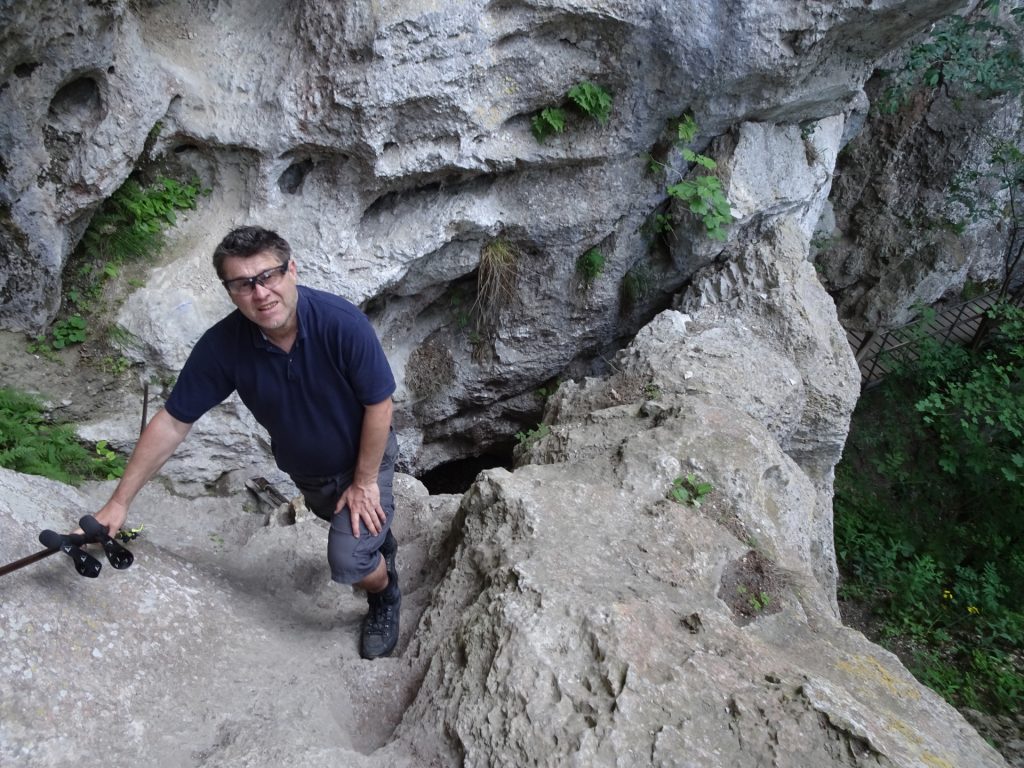 Robert climbs up the "Rudolf-Decker-Steig"