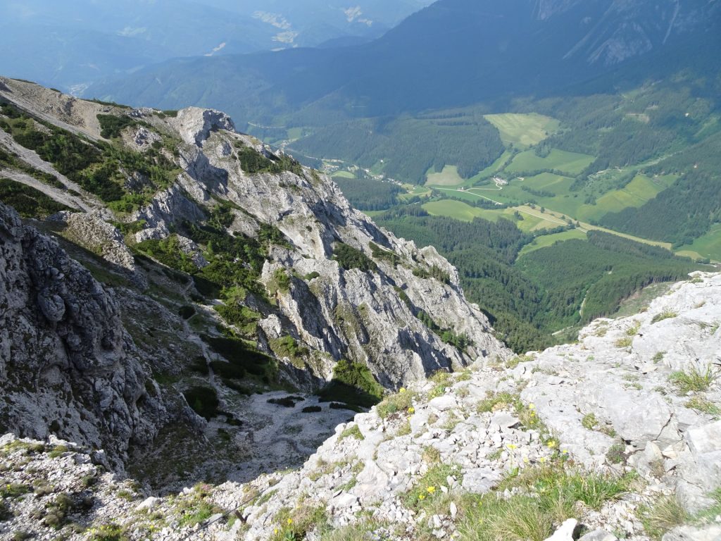 Looking back down the "Zahmes Gamseck" via ferrata from its exit