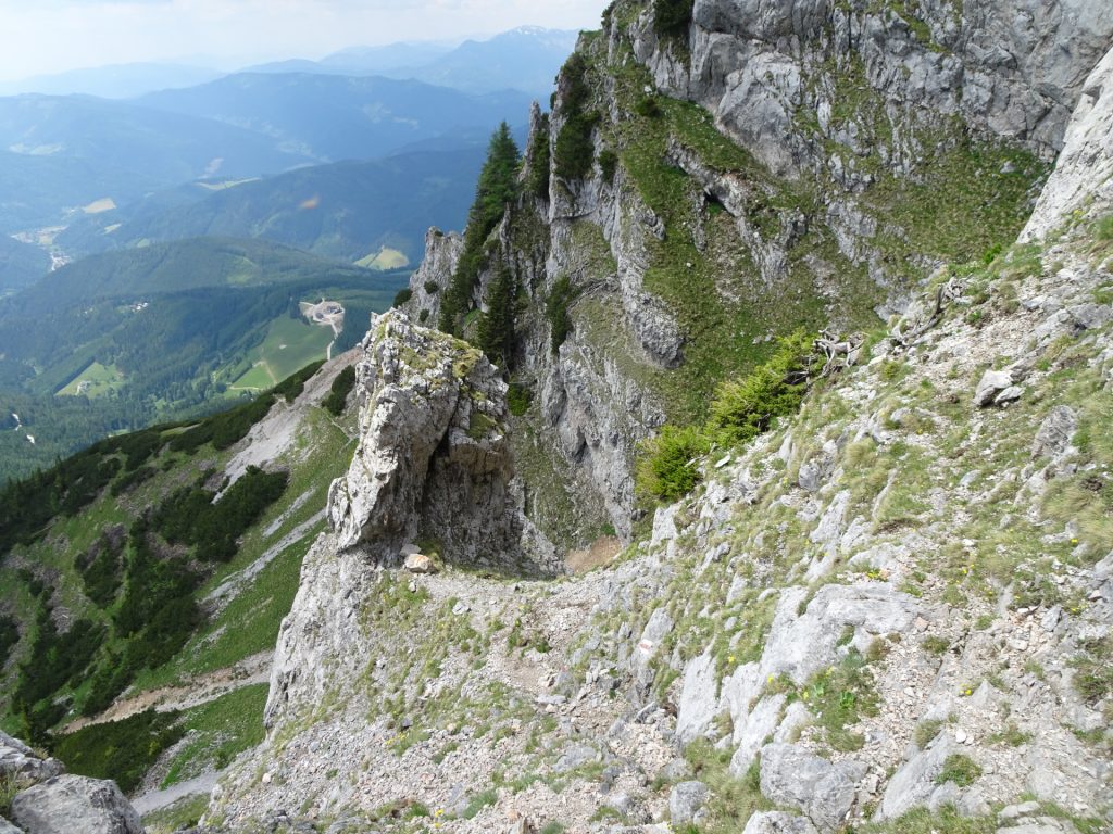 View back from the crux