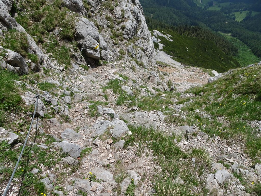 Descending via "Reißtalersteig" via ferrata (A/B)