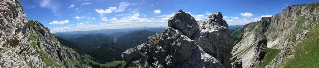 Panoramic view from the climbing route