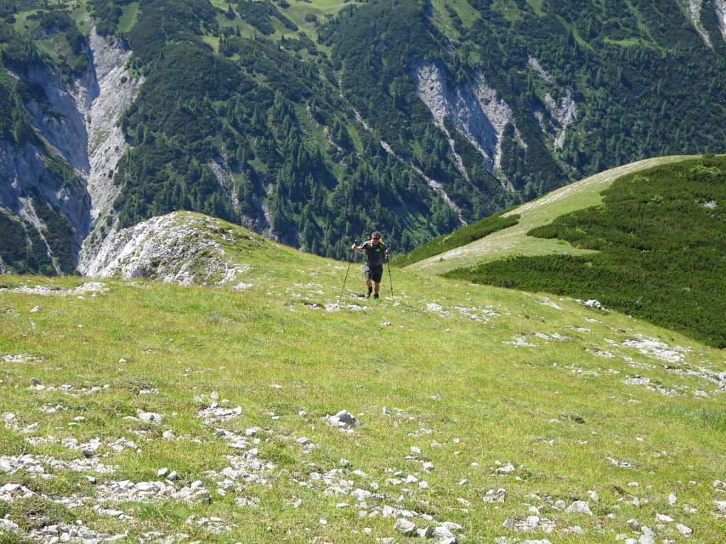 Robert hikes up "Kleine Mitterbergwand"