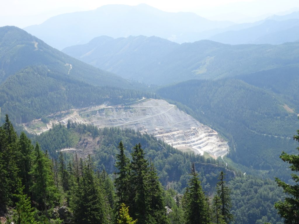 Mining area seen from the trail