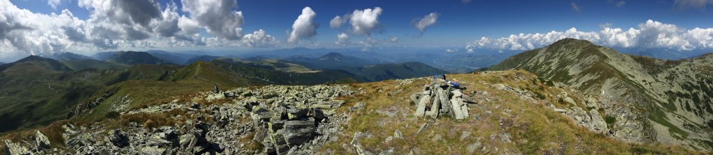 Scenic panorama view from "Vârful Buhăesc Mare"