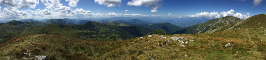 Scenic panorama view from "Vârful Buhăesc Mic"