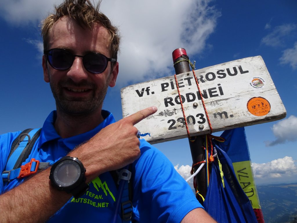 Stefan at the summit of "Pietrosul Rodnei"
