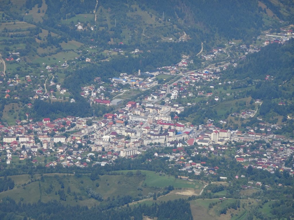 The city of "Borșa" seen from "Pietrosul Rodnei"