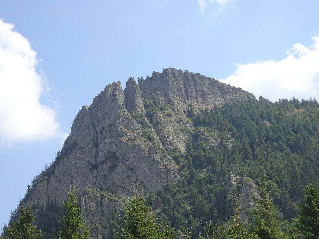 The "Creasta Cocoșului" seen from the trail