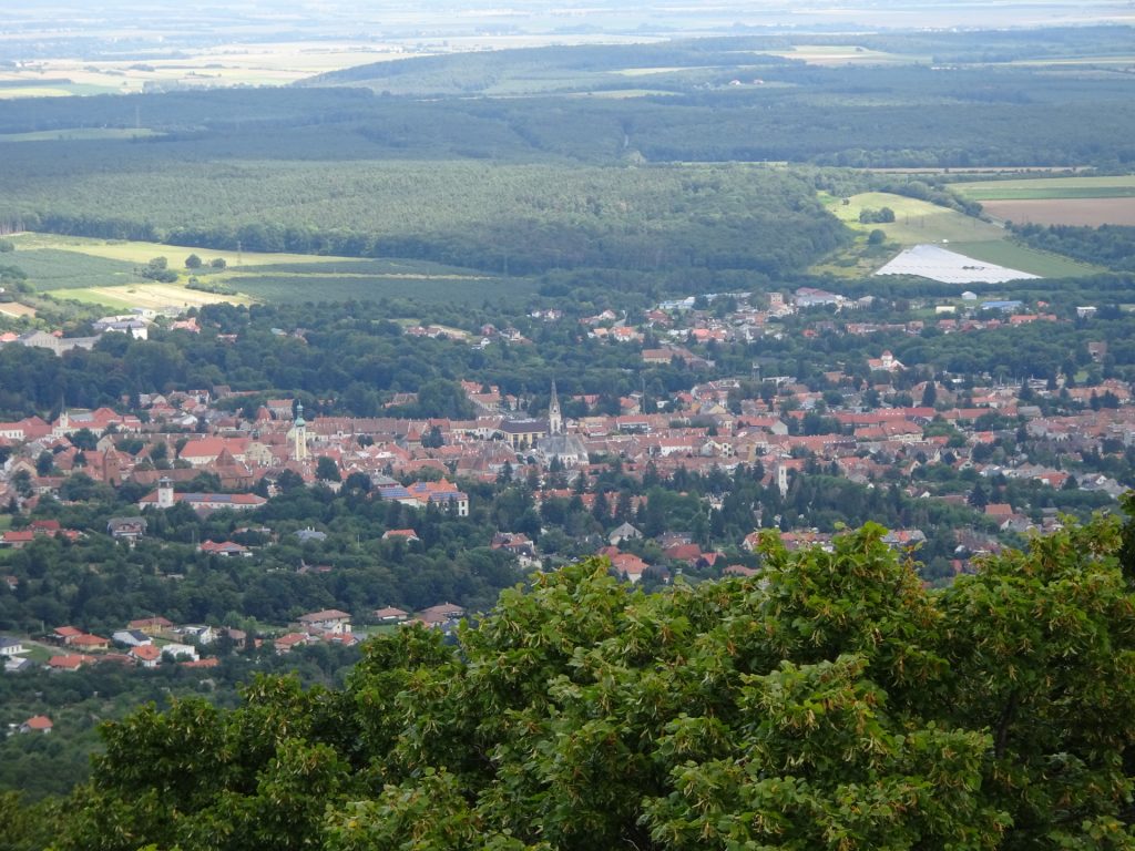 City center of "Kőszeg" seen from the platform