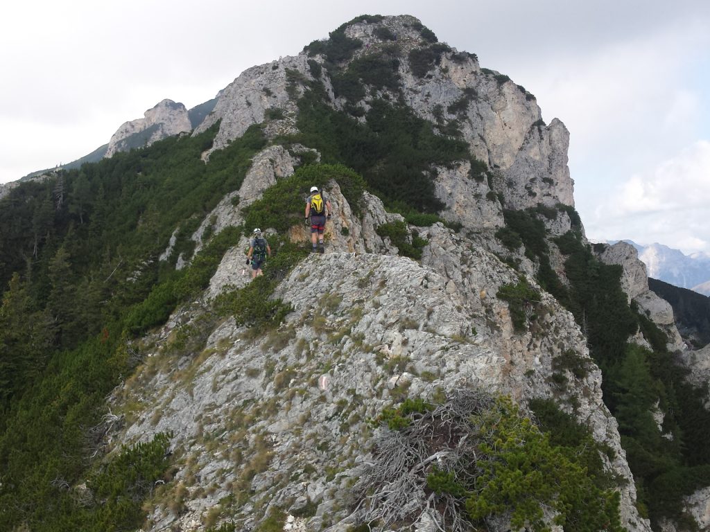 Stefan and Robert hiking along the ridge