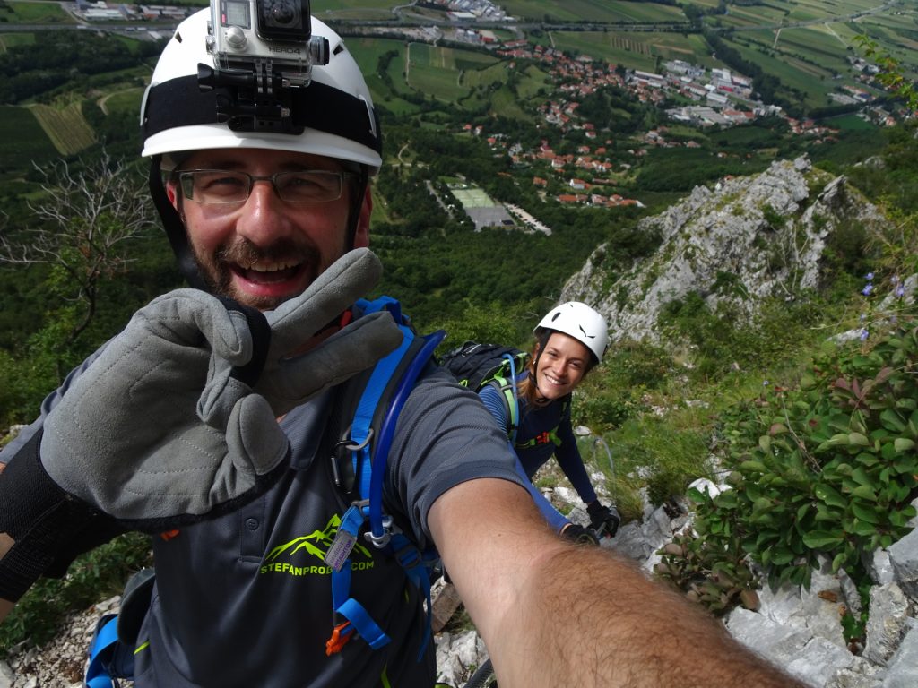 Stefan and Maria climbing up "Otmarjeva Pot"